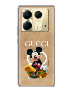 Чехол для Infinix Note 40 с картинкой «Микки Маус Gucci — крафт»
