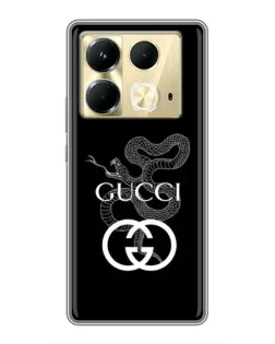 Чехол для Infinix Note 40 с картинкой «Gucci — серебряная змея»