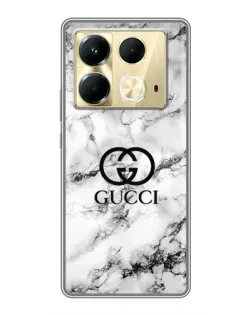 Чехол для Infinix Note 40 с картинкой «Gucci — мраморный шик»