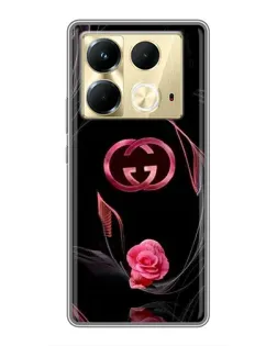 Чехол для Infinix Note 40 с картинкой «Gucci — неоновая роза»
