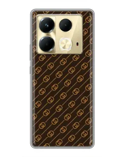 Чехол для Infinix Note 40 с картинкой «Gucci — золотые диагонали»