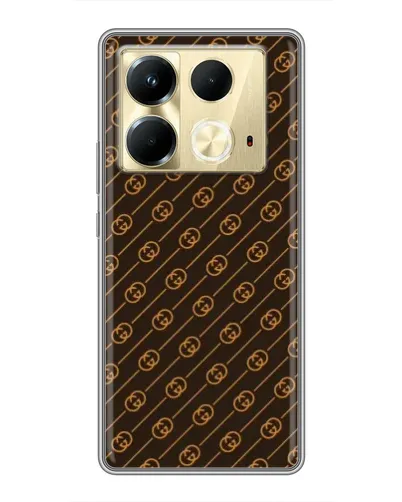 Чехол для Infinix Note 40 с картинкой «Gucci — золотые диагонали»