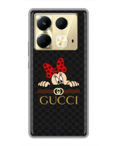 Чехол для Infinix Note 40 с картинкой «Минни Маус Gucci — черный»