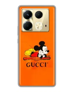 Чехол для Infinix Note 40 с картинкой «Микки Маус Gucci — оранж»