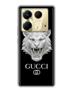 Чехол для Infinix Note 40 с картинкой «Gucci — серебряный лев»