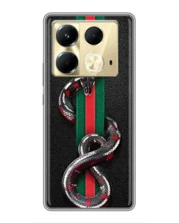 Чехол для Infinix Note 40 с картинкой «Gucci — змея на полосе»