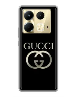 Чехол для Infinix Note 40 с картинкой «Gucci — золото на черном»