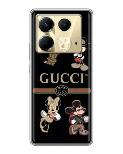 Чехол для Infinix Note 40 с картинкой «Gucci — герои Disney и монограмма»