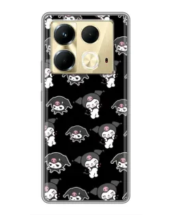 Чохол для Infinix Note 40 з картинкою «Чорний паттерн Kuromi»