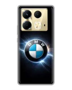 Чехол для Infinix Note 40 с картинкой «BMW — неоновое сияние»