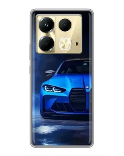 Чехол для Infinix Note 40 с картинкой «Голубая BMW M4»