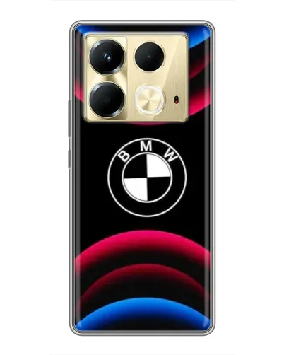 Чехол для Infinix Note 40 с картинкой «Логотип BMW и неоновые дуги» Чехол для Infinix Note 40 с картинкой «Логотип BMW и неоновые дуги»