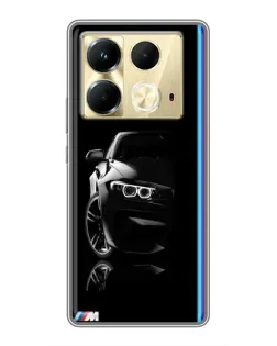 Чехол для Infinix Note 40 с картинкой «Силуэт BMW в темноте»