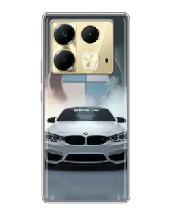 Чехол для Infinix Note 40 с картинкой «BMW в белом дыму»