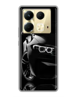Чехол для Infinix Note 40 с картинкой «Черная BMW — профиль»