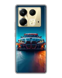 Чехол для Infinix Note 40 с картинкой «BMW — огни неона»