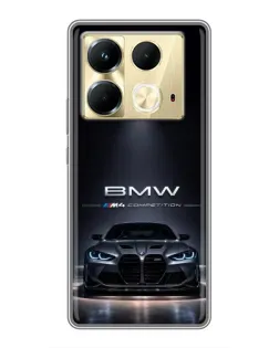 Чехол для Infinix Note 40 с картинкой «BMW сквозь ночной город»