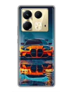 Чехол для Infinix Note 40 с картинкой «BMW — золотая эмблема»