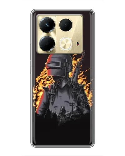 Чохол для Infinix Note 40 з картинкою «PUBG — вогняний силует»