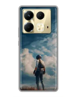 Чохол для Infinix Note 40 з картинкою «Герой PUBG на скелі»