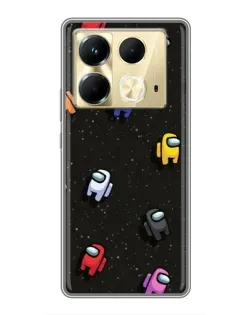 Чохол для Infinix Note 40 з картинкою «Космічний патерн Among Us»