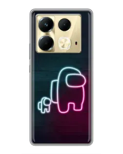 Чехол для Infinix Note 40 с картинкой «Among Us неон-арт»