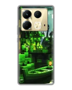 Чохол для Infinix Note 40 з картинкою «Minecraft лісовий пейзаж»