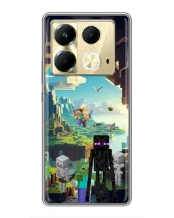 Чехол для Infinix Note 40 с картинкой «Эндермен в лесу»