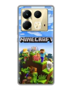 Чехол для Infinix Note 40 с картинкой «Minecraft классический мир»