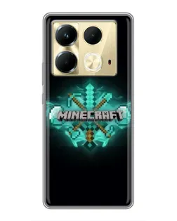 Чехол для Infinix Note 40 с картинкой «Minecraft Diamond лого»
