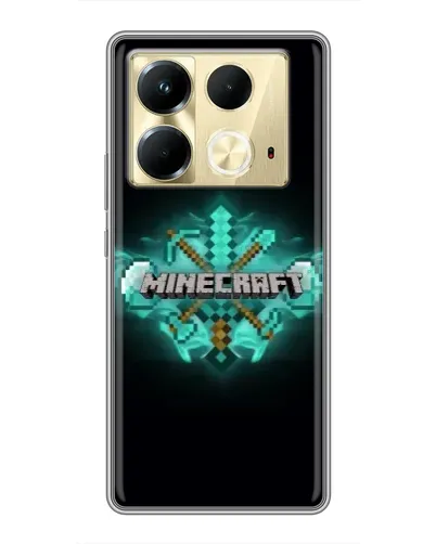 Чехол для Infinix Note 40 с картинкой «Minecraft Diamond лого» Чехол для Infinix Note 40 с картинкой «Minecraft Diamond лого»