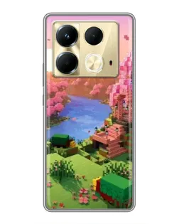 Чехол для Infinix Note 40 с картинкой «Розовое дерево Minecraft»