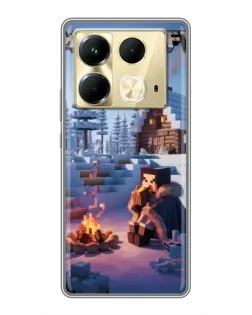 Чехол для Infinix Note 40 с картинкой «Зимний Minecraft»