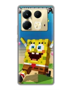 Чохол для Infinix Note 40 з картинкою «Губка Боб Minecraft» Чохол для Infinix Note 40 з картинкою «Губка Боб Minecraft»