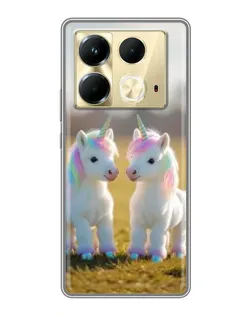 Чехол для Infinix Note 40 с картинкой «Пара единорогов»