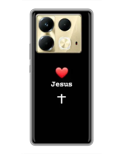 Чехол для Infinix Note 40 с картинкой «Сердце - Jesus»