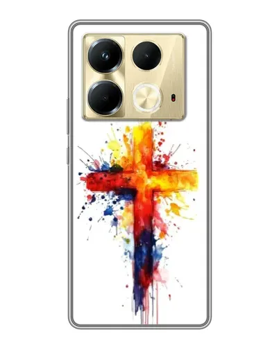 Чехол для Infinix Note 40 с картинкой «Акварельный крест»