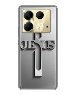 Чохол для Infinix Note 40 з картинкою «Металевий хрест Jesus»