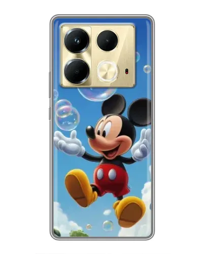 Чехол для Infinix Note 40 с картинкой «Mickey и мыльные пузыри»