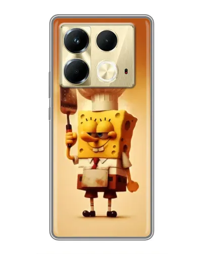 Чехол для Infinix Note 40 с картинкой «Губка Боб повар»