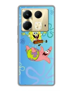Чехол для Infinix Note 40 с картинкой «Спанч Боб и Патрик»