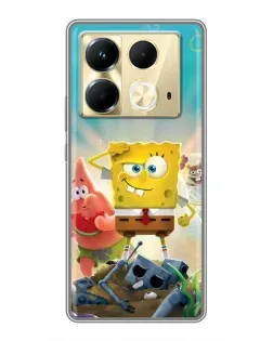 Чехол для Infinix Note 40 с картинкой «Спанч Боб победитель»