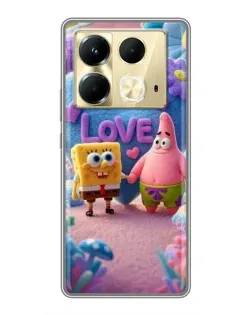 Чехол для Infinix Note 40 с картинкой «Губка Боб Патрик»