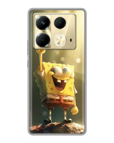 Чехол для Infinix Note 40 с картинкой «Сияющий Спанч Боб»