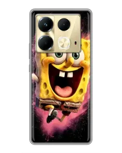 Чехол для Infinix Note 40 с картинкой «Взрывной Спанч Боб»