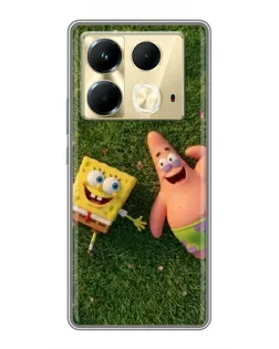 Чехол для Infinix Note 40 с картинкой «Друзья на лужайке»