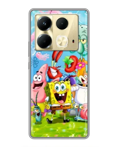 Чехол для Infinix Note 40 с картинкой «Губка Боб и друзья» Чехол для Infinix Note 40 с картинкой «Губка Боб и друзья»
