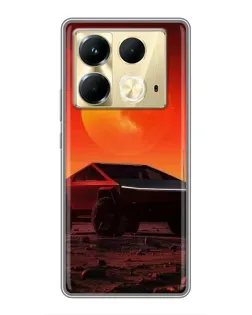 Чехол для Infinix Note 40 с картинкой «Cybertruck на Марсе»
