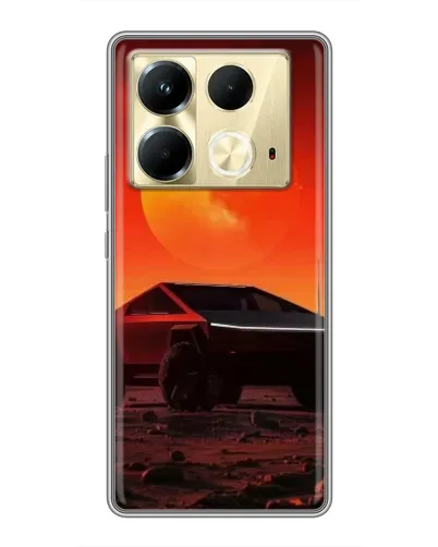 Чехол для Infinix Note 40 с картинкой «Cybertruck на Марсе»