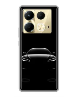 Чехол для Infinix Note 40 с картинкой «Силуэт Tesla Night»